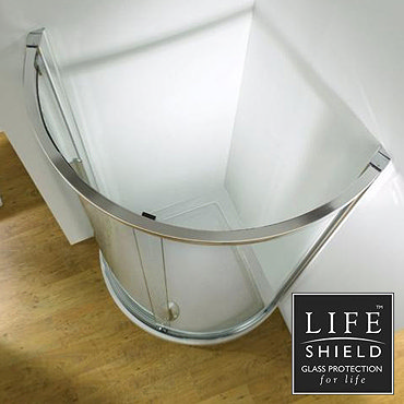 Kudos Original 910 Curved Side Access Sliding Shower Enclosure + Tray  Profile Large Image