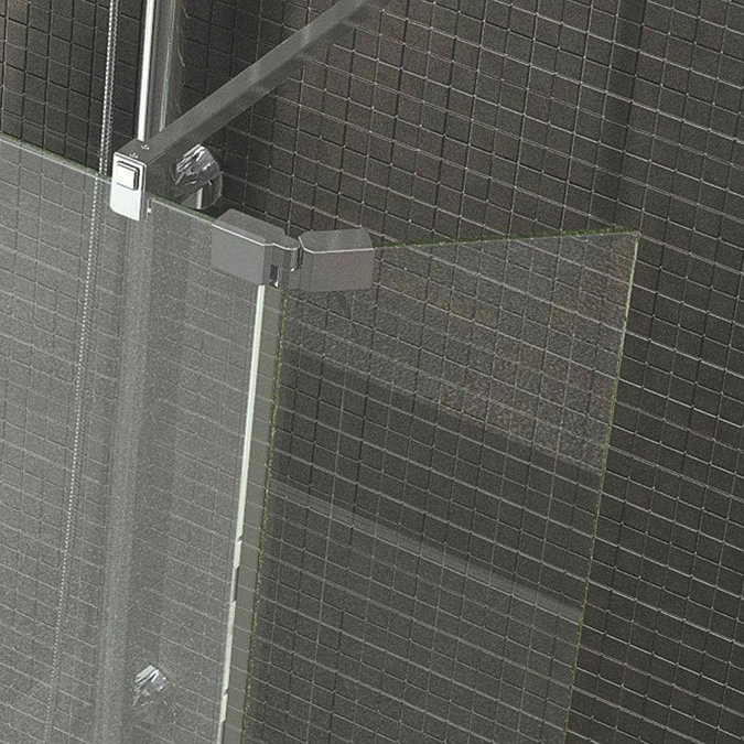 Kudos Ultimate2 300mm 8mm Glass Hinged Deflector Panel - Chrome Large Image