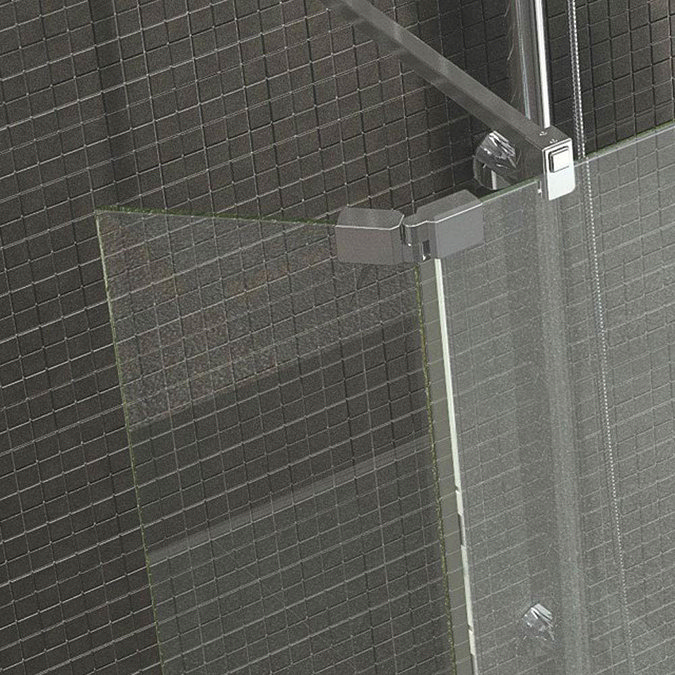 Kudos RH Ultimate2 300mm 8mm Glass Hinged Deflector Panel - Chrome Large Image