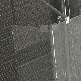 Kudos RH Ultimate2 300mm 8mm Glass Hinged Deflector Panel - Chrome Large Image