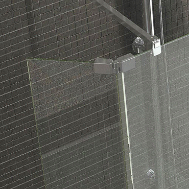 Kudos Ultimate2 300mm 8mm Glass Hinged Deflector Panel - Chrome  Profile Large Image