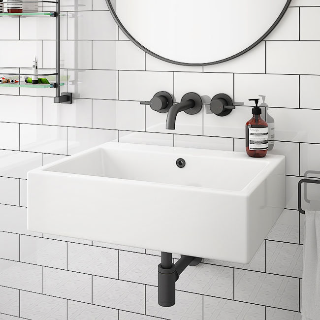 Kyoto Large Rectangular 600 X 460mm 0TH Wall Hung Basin Kyoto Large Rectangular 600 X 460mm 0TH Wall Hung Basin