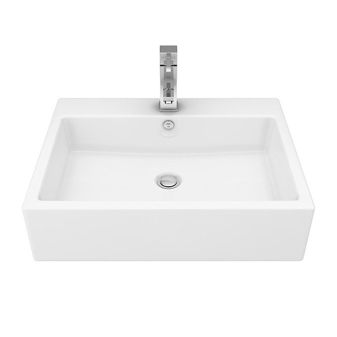 Kyoto Large Rectangular 600 x 460mm 1TH Wall Hung Basin  Standard Large Image