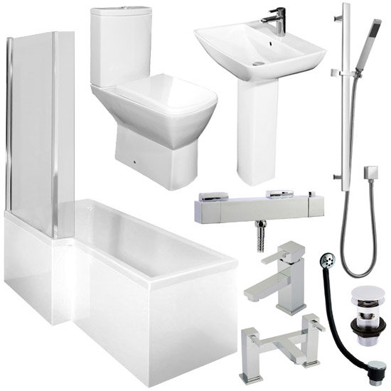 L-Shaped 1700 Complete Bathroom Package Large Image