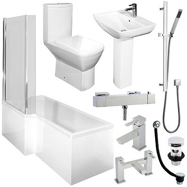 L-Shaped 1700 Complete Bathroom Package Profile Large Image