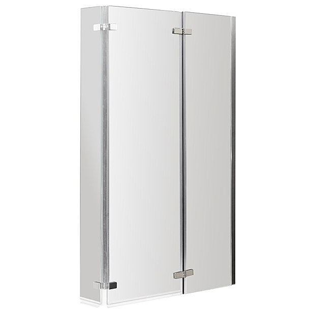 Milan Shower Bath - 1500mm L Shaped with Double Hinged Screen + Panel  Profile Large Image
