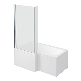 Milan Shower Bath - 1500mm L Shaped with Screen + Panel