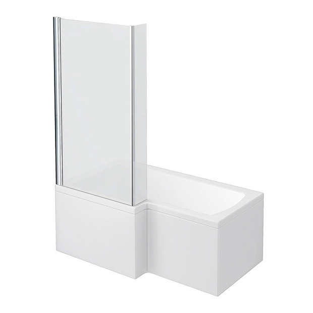 Milan Shower Bath - 1500mm L Shaped with Screen + Panel Large Image