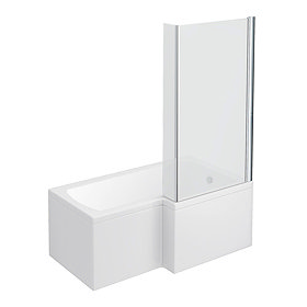 Milan RH Shower Bath - 1500mm L Shaped with Screen + Panel Large Image