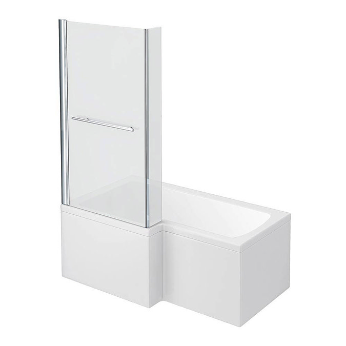 Milan Shower Bath - 1500mm L Shaped Inc. Screen with Rail + Panel Large Image