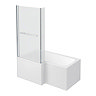 Milan Shower Bath - 1500mm L Shaped Inc. Screen with Rail + Panel Large Image