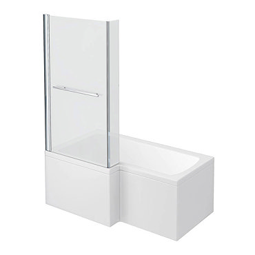 Milan Shower Bath - 1500mm L Shaped Inc. Screen with Rail + Panel  Feature Large Image