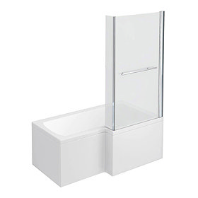 Milan RH Shower Bath - 1500mm L Shaped inc. Screen with Rail + Panel Large Image