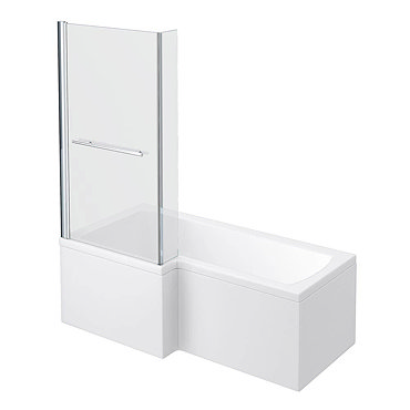 Milan Shower Bath - 1700mm L Shaped Inc. Screen with Rail + Panel  Profile Large Image