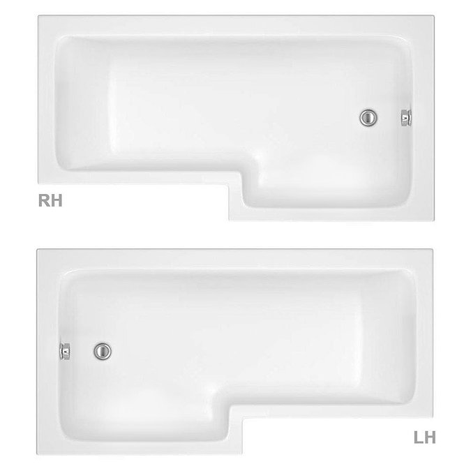 Milan Shower Bath - 1500mm L Shaped + Acrylic Panel  Profile Large Image