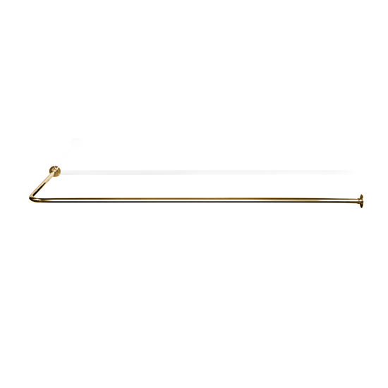 L-Shaped Shower Curtain Rail - 1.25" Tube - Gold - 2 Size Options Large Image