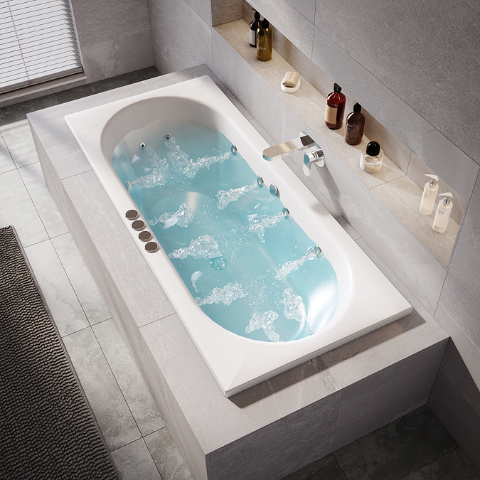 Laguna Hydrotherapy Whirlpool Spa Bath - 12 Jet Round Double Ended Design With Light