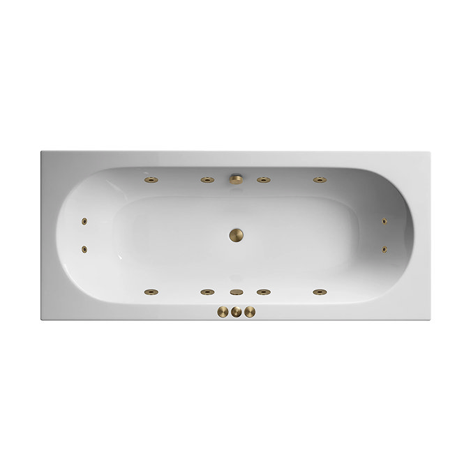 Laguna Whirlpool Spa 12 Jet Round Double Ended Bath - Brushed Brass Jets