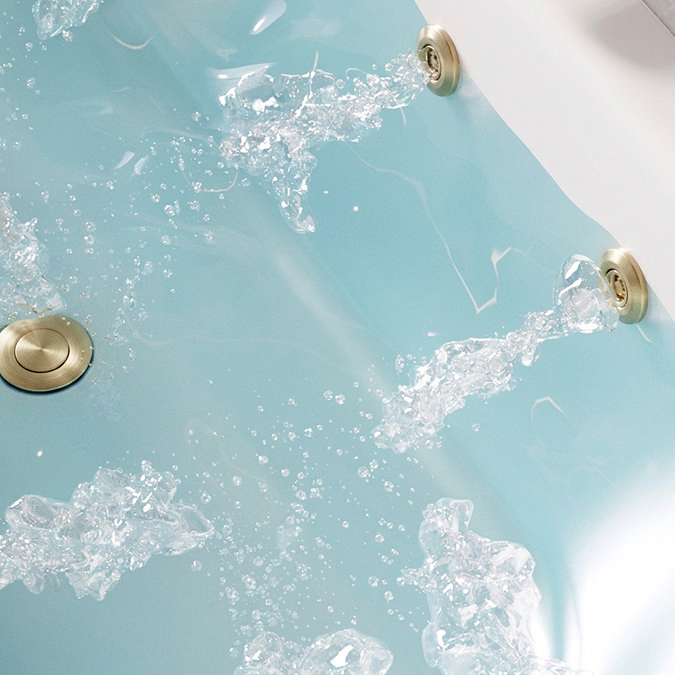 Laguna Whirlpool Spa 12 Jet Round Double Ended Bath - Brushed Brass Jets