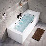 Laguna Whirlpool Spa 12 Jet Square Double Ended Bath - Matt Black Jets