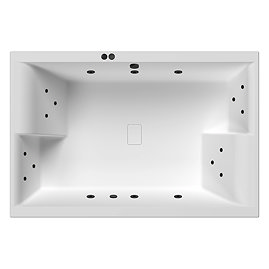 Laguna Whirlpool Spa 18 Jet 1800 x 1200 Super Deep Two-Person Inset Bath - Matt Black Jets