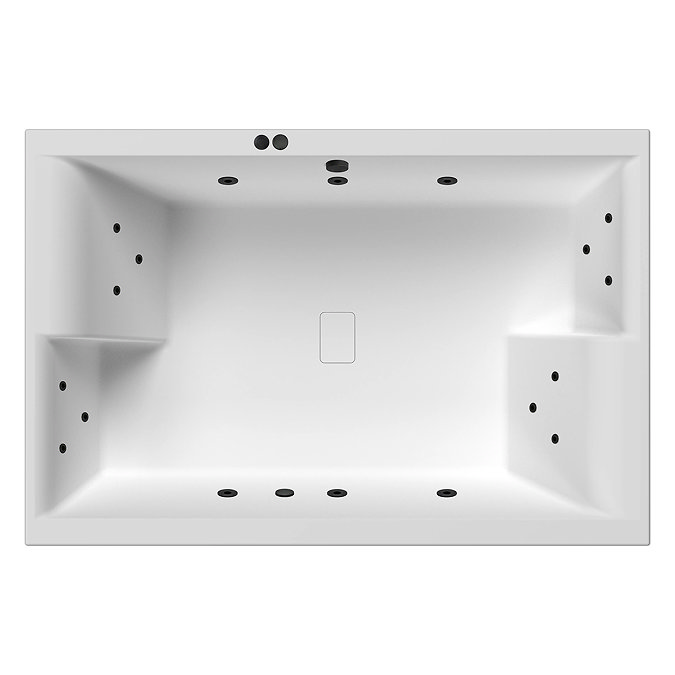 Laguna Whirlpool Spa 18 Jet 1800 x 1200 Super Deep Two-Person Inset Bath - Matt Black Jets
