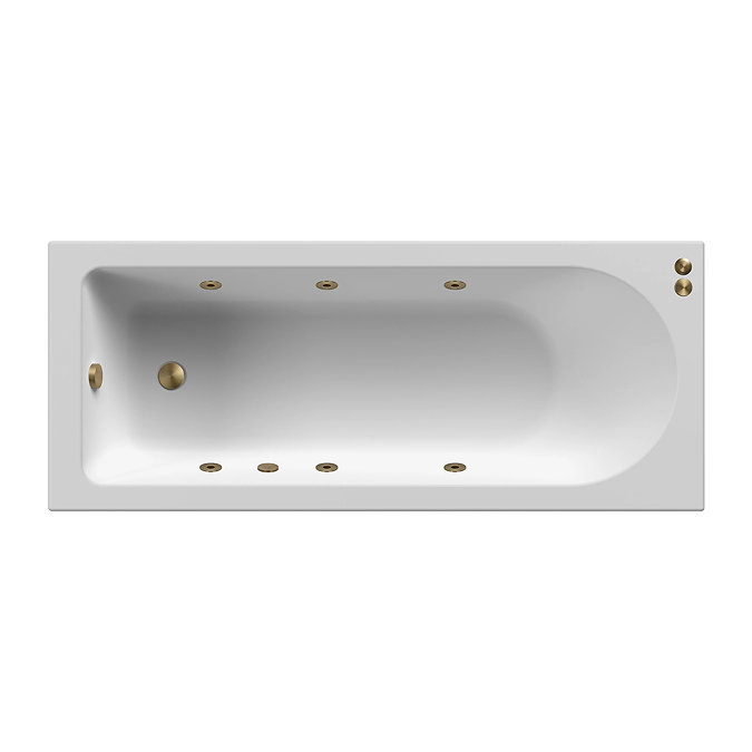 Laguna Whirlpool Spa 6 Jet Round Single Ended Bath - Brushed Brass Jets