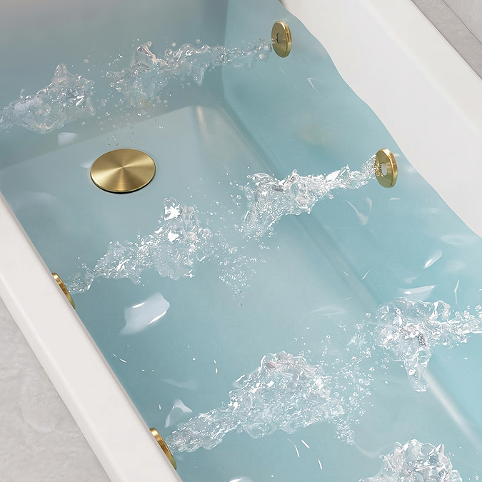 Laguna Whirlpool Spa 6 Jet Round Single Ended Bath - Brushed Brass Jets