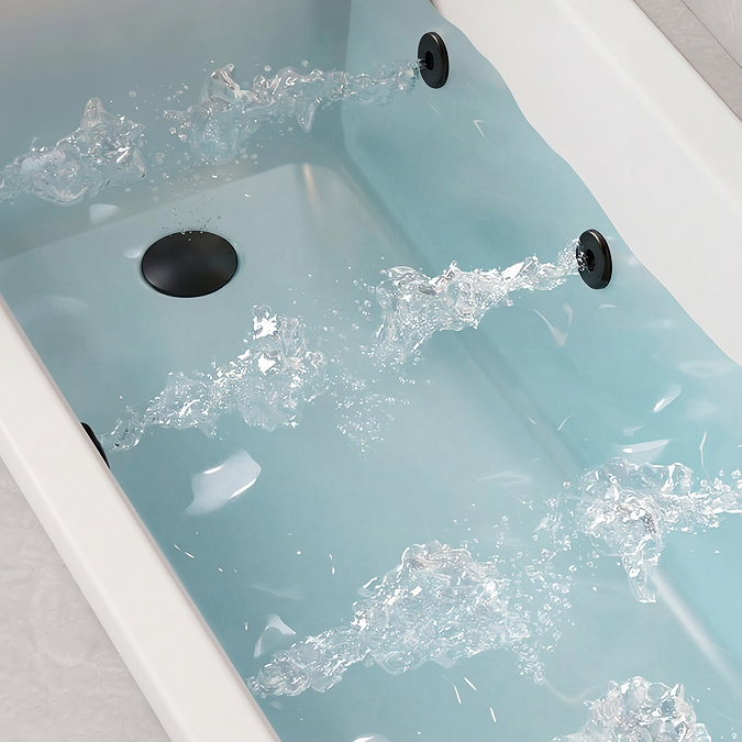 Laguna Whirlpool Spa 6 Jet Round Single Ended Bath - Matt Black Jets