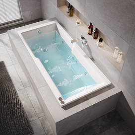 Laguna Whirlpool Spa 6 Jet Square Straight Shower Bath - 1700 x 750mm