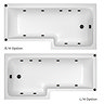 Laguna Whirlpool Spa 8 Jet L-Shaped Shower Bath + Screen - Matt Black Jets