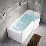 Laguna Whirlpool Spa 8 Jet P-Shaped Shower Bath with Screen + Panel