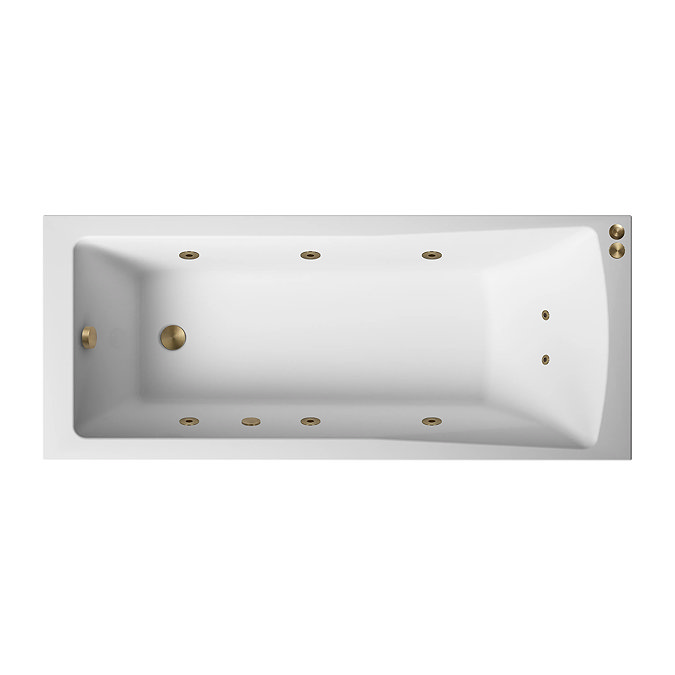 Laguna Whirlpool Spa 8 Jet Square Single Ended Bath - Brushed Brass Jets