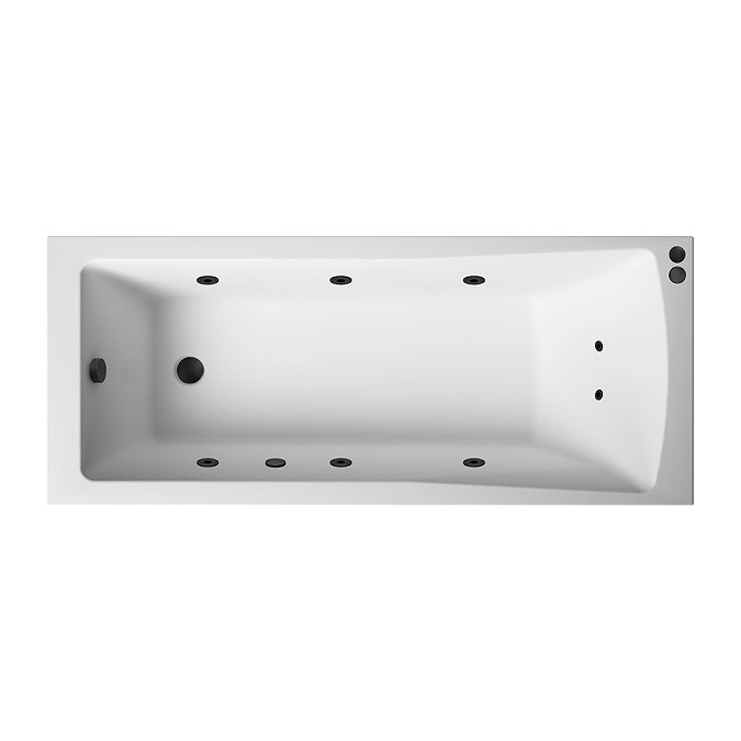 Laguna Whirlpool Spa 8 Jet Square Single Ended Bath - Matt Black Jets