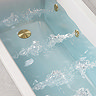 Laguna Whirlpool Spa Bath - 6 Jet Art Deco Square Single Ended Design - Brushed Brass Jets