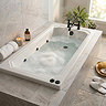 Laguna Whirlpool Spa Bath - 8 Jet Art Deco Square Single Ended Design - Matt Black Jets