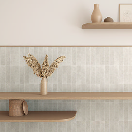 Lamego White Stone Effect Wall Tiles - 75 x 300mm