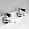 Lancaster Black Traditional Basin + Bath Tap Set  Profile Large Image