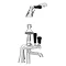 Lancaster Black Traditional Tap Package (Bath + Basin Tap) Feature Large Image