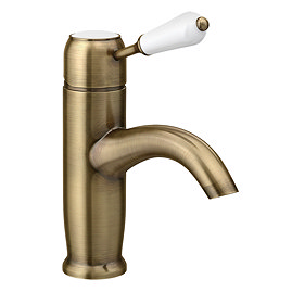 Lancaster Traditional Antique Brass Single Lever Mono Basin Mixer Tap