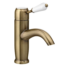 Lancaster Traditional Antique Brass Single Lever Mono Basin Mixer Tap