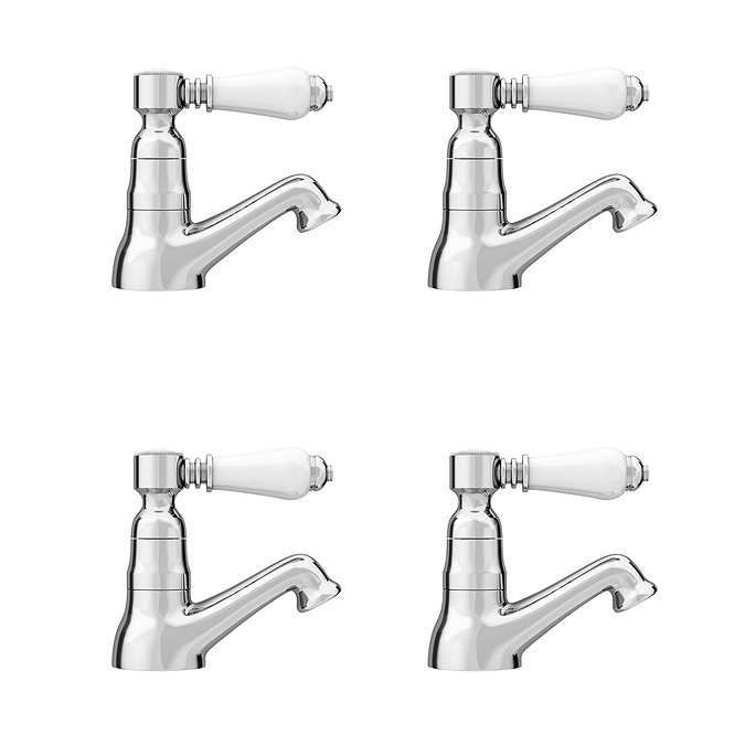 Lancaster Traditional Basin + Bath Tap Set