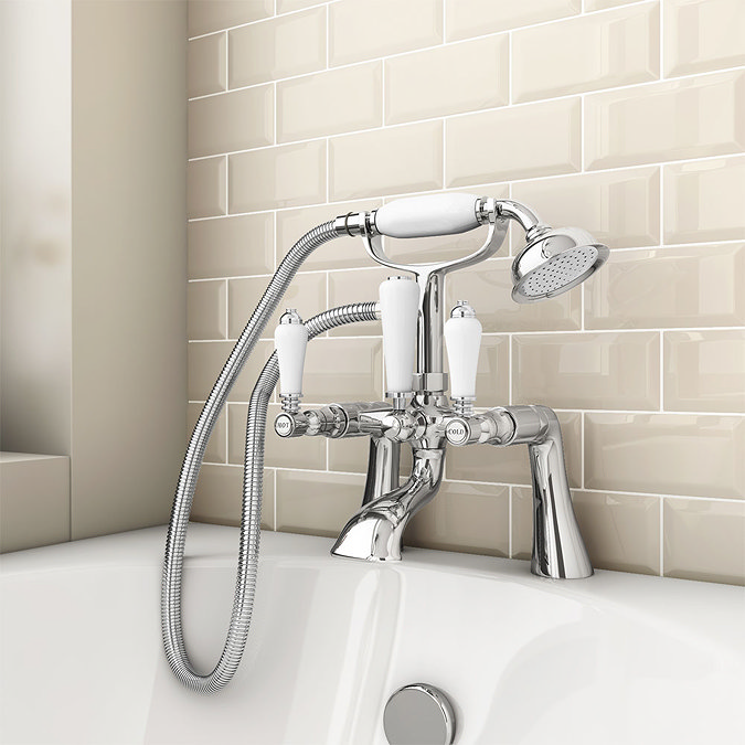 Lancaster Traditional Bath Shower Mixer Tap + Shower Kit  Profile Large Image