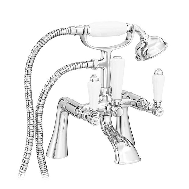 Lancaster Traditional Bath Shower Mixer with Shower Kit at Victorian Plumbing UK