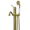 Lancaster Traditional Brushed Brass Single Lever Freestanding Bath Shower Mixer  Profile Large Image