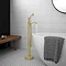 Lancaster Traditional Brushed Brass Single Lever Freestanding Bath Shower Mixer Large Image