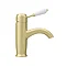 Lancaster Traditional Brushed Brass Single Lever Mono Basin Mixer Tap  Standard Large Image