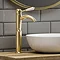 Lancaster Traditional Brushed Brass Tall Mono Basin Mixer incl. Waste Large Image