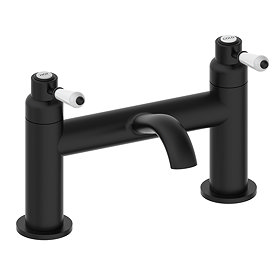 Lancaster Traditional Matt Black Lever Bath Filler Tap Large Image