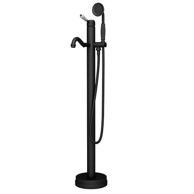 Lancaster Traditional Matt Black Single Lever Floor Mounted Freestanding Bath Shower Mixer